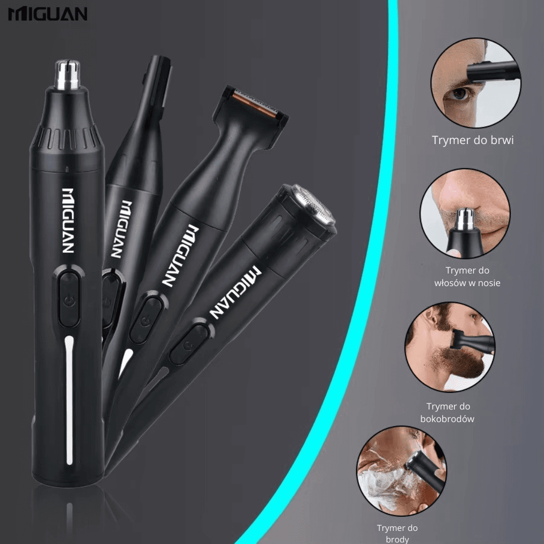 Golarka 4w1 dla mężczyzn USB: nos/uszy, broda, brwi